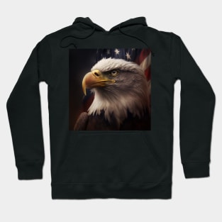 Traditional American Eagle and Flag Hoodie